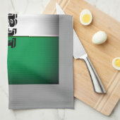 Linge De Cuisine Italie Drapeau bord foncé (Quart Plié)