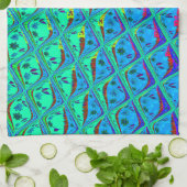 Linge De Cuisine Italien bleu sirène Motif Art Imprimer (Plié)