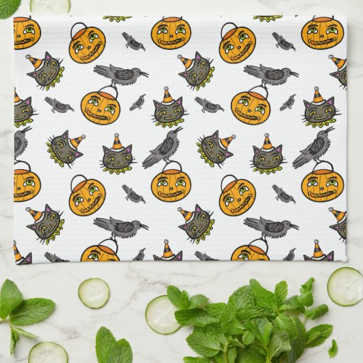 Linge De Cuisine Jack et chat rétro (Plié)