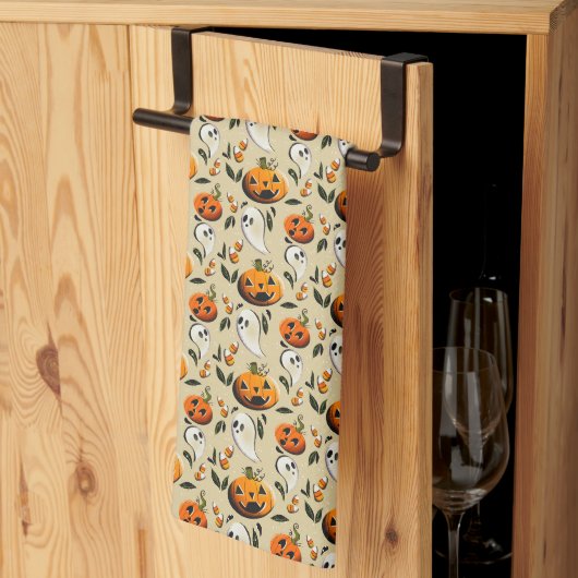 Linge De Cuisine Jack-o-Ghost Jaune (Pliage en tiers)