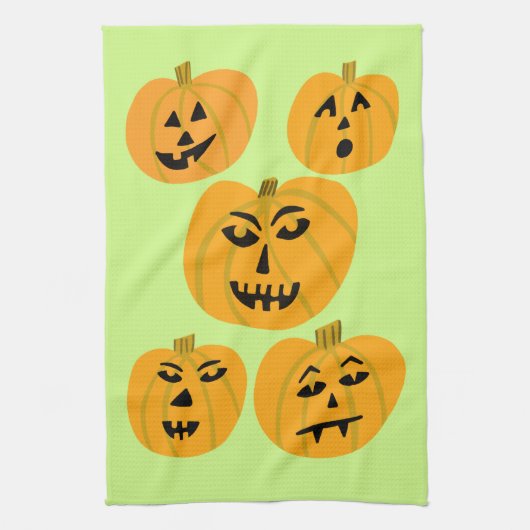 Linge De Cuisine Jack-O-Lanterns CITROUILLE d'Halloween (Vertical)