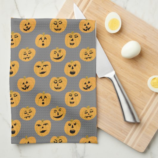 Linge De Cuisine Jack-O-Lanterns CITROUILLE d'Halloween (Quart Plié)
