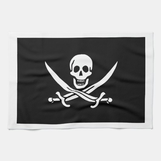 Linge De Cuisine Jack Rackham; drapeau Jolly roger; pirate (Horizontal)