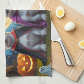 Linge De Cuisine Jack Russell Chiens Citrouille Halloween Drôle (Quart Plié)