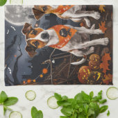 Linge De Cuisine Jack Russell Halloween Épouvantable (Plié)
