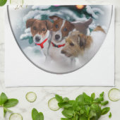 Linge De Cuisine Jack Russell Terrier Noël (Plié)