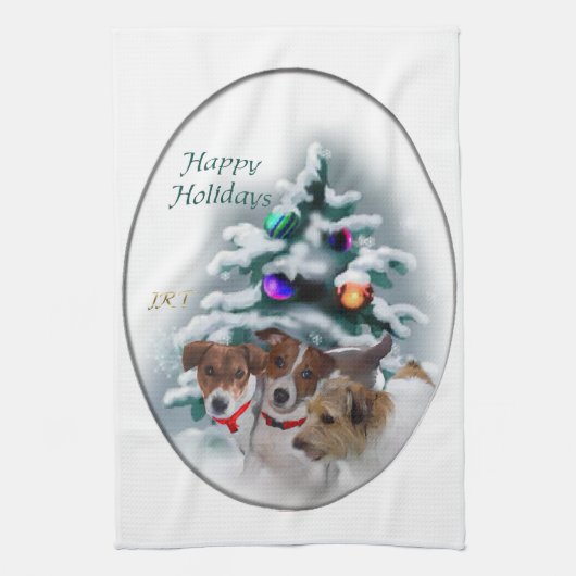 Linge De Cuisine Jack Russell Terrier Noël (Vertical)