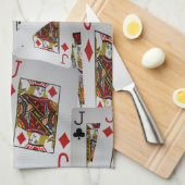 Linge De Cuisine "Jack’s Wild : A Scatter of Poker Cards" (Quart Plié)