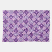 Linge De Cuisine Jacquard de diamant pourpre et de coeur de lavande (Horizontal)