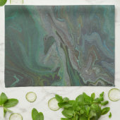 Linge De Cuisine Jade 2 Vert Profond Abstrait (Plié)
