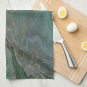 Linge De Cuisine Jade 2 Vert Profond Abstrait (Quart Plié)
