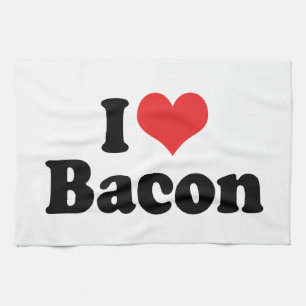 Linge De Cuisine J'adore le Bacon au Coeur Rouge - Amateur de Bacon