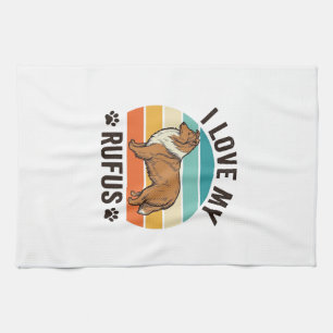 Linge De Cuisine J'adore mon design de chien vintage Rufus_1