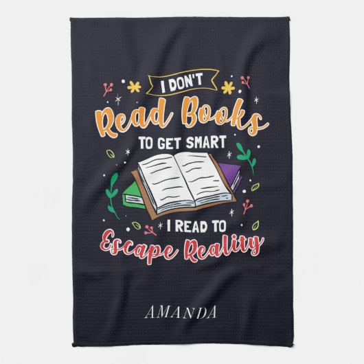 Linge De Cuisine J'ai lu pour échapper à la réalité Livre Nerd Pers (Vertical)