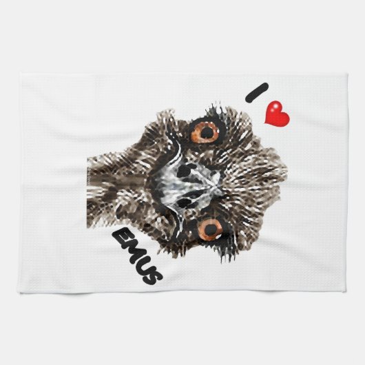 LINGE DE CUISINE J'AIME DES ÉMEUS (Horizontal)