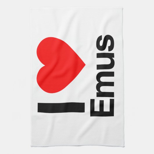 Linge De Cuisine j'aime emus (Vertical)