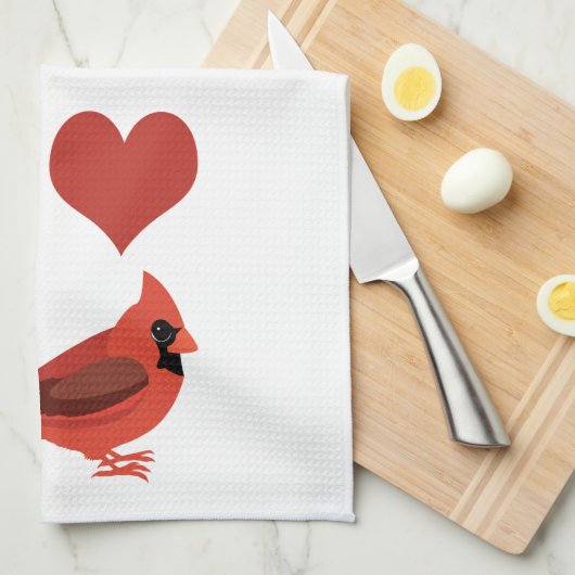 Linge De Cuisine J'aime les cardinaux (Quart Plié)