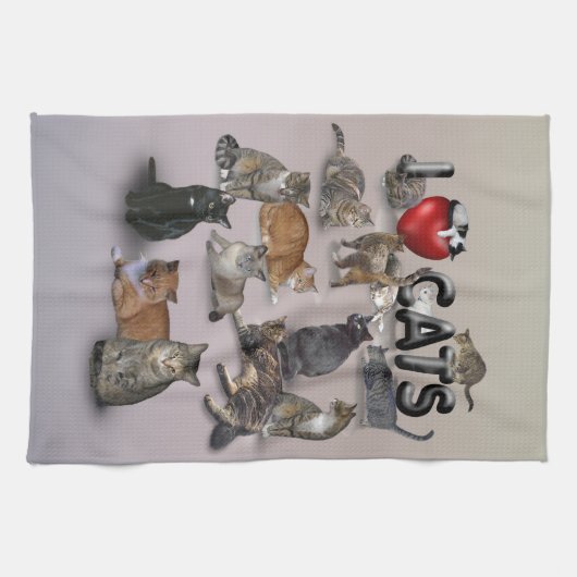 Linge De Cuisine J'aime les chats (Horizontal)