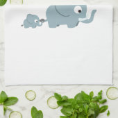 Linge De Cuisine J'aime les éléphants. (Plié)