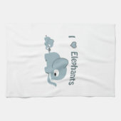 Linge De Cuisine J'aime les éléphants. (Horizontal)