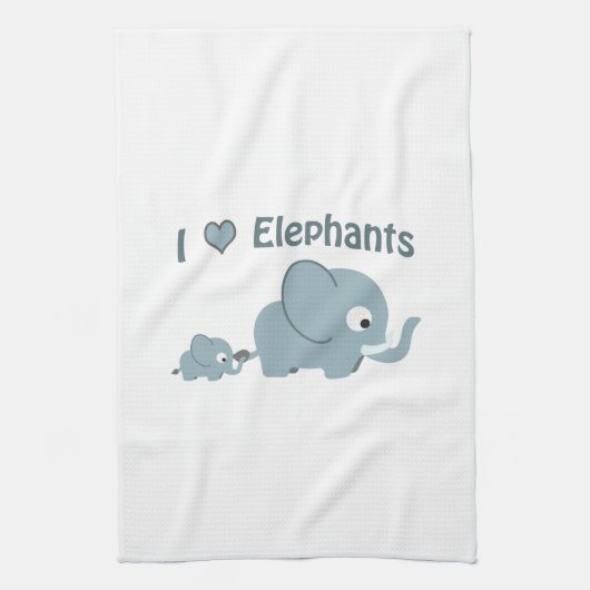 Linge De Cuisine J'aime les éléphants. (Vertical)