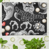 Linge De Cuisine J'aime les monstres parce que les gens aiment les  (Plié)