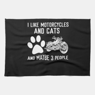 Linge De Cuisine J'Aime Les Motocyclettes Et Les Chats Un Don D'Art