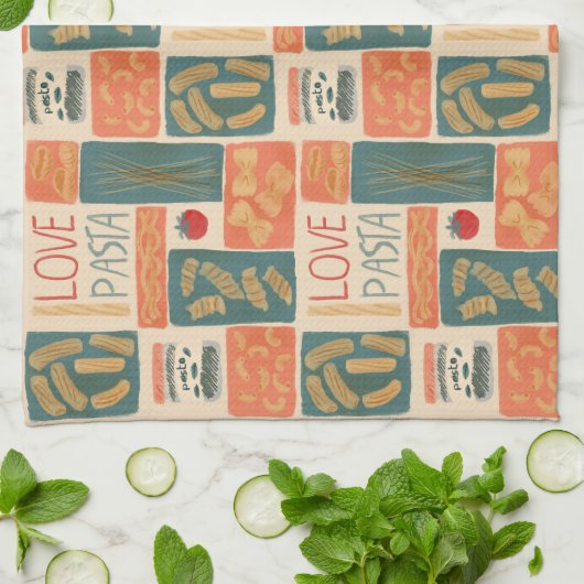 Linge De Cuisine J'aime les pâtes (Plié)