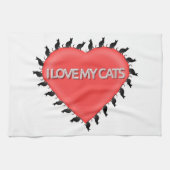 Linge De Cuisine J'Aime Mes Chats (Horizontal)