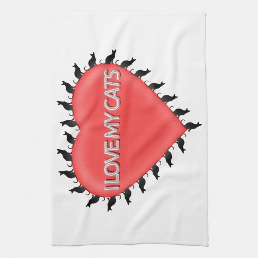 Linge De Cuisine J'Aime Mes Chats (Vertical)