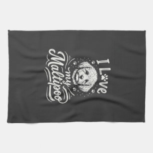 Linge De Cuisine J'aime mon amoureux de chien Maltipoo