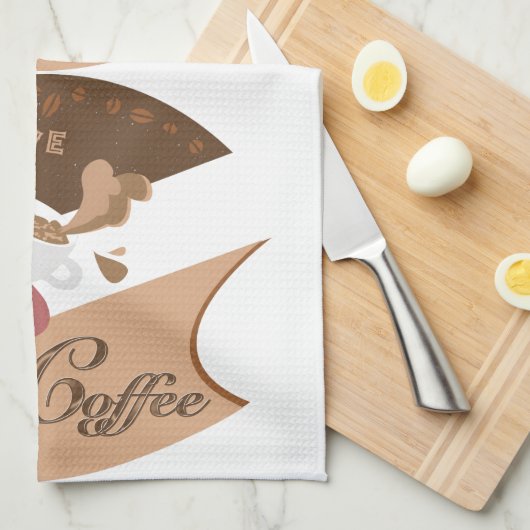 Linge De Cuisine J'aime mon café Retro Java (Quart Plié)