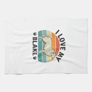 Linge De Cuisine J'aime mon chien Blake Design de gravure rétro_1