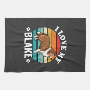 Linge De Cuisine J'aime mon chien Colley Sunset Rétro