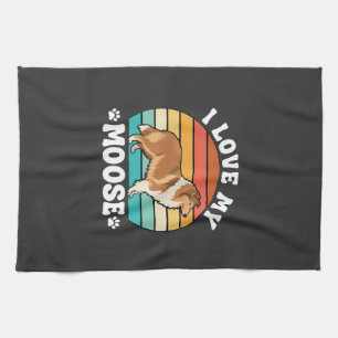 Linge De Cuisine J'aime mon chien de collie rétro d'orignal