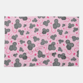 Linge De Cuisine J'aime mon motif de souris dans le rose (Horizontal)