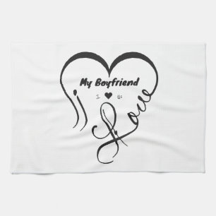 Linge De Cuisine J'aime mon petit ami, je ♥ nous