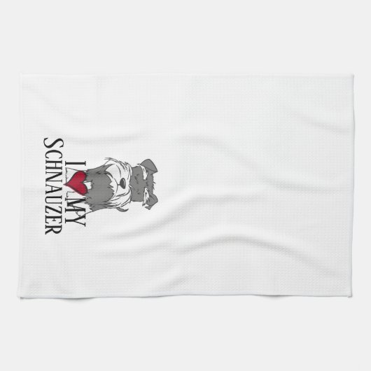 Linge De Cuisine J'Aime Mon Schnauzer (Horizontal)