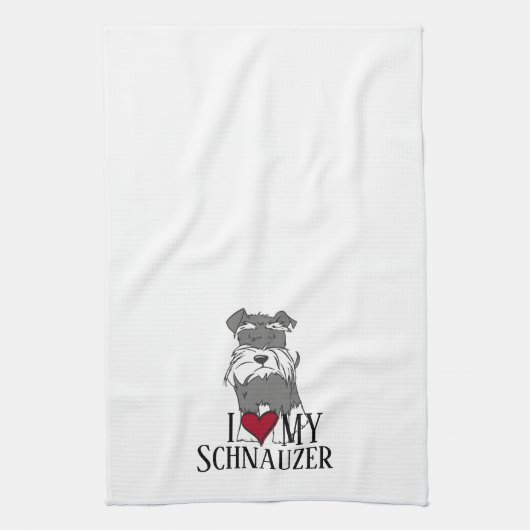 Linge De Cuisine J'Aime Mon Schnauzer (Vertical)