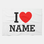 Linge De Cuisine J'aime Nom (Horizontal)