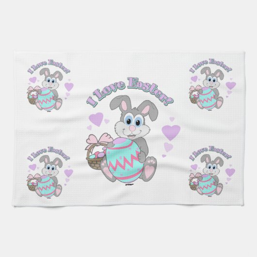 Linge De Cuisine J'Aime Pâques ! Lapin de Pâques (Horizontal)