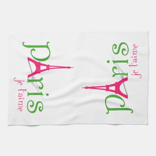 Linge De Cuisine J'aime Paris (Horizontal)