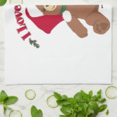 Linge De Cuisine J'Aime Père Noël ! Ours en peluche de Noël (Plié)