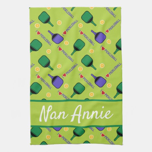 Linge De Cuisine J'aime Pickleball green (Vertical)