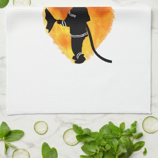 Linge De Cuisine J'aime un sapeur-pompier (Plié)