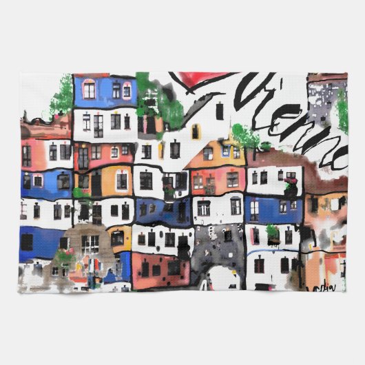 Linge De Cuisine J'aime Vienne (Horizontal)
