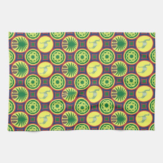 Linge De Cuisine Jamahiri ® Libye | Motif africain (Horizontal)
