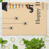 Linge De Cuisine Jambes De Sorcière Orange Avec Un Casquette Et Ara (Plié)