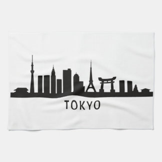 Linge De Cuisine Japan Cityscape Travel | Tokyo Skyline Silhouette