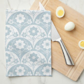 Linge De Cuisine Japanese Floral Pattern in Soft Blue and White (Quart Plié)
